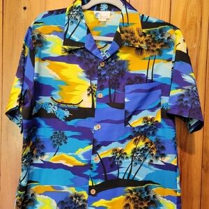 Islander Vibrant Blue and Yellow Hawaiian Shirt